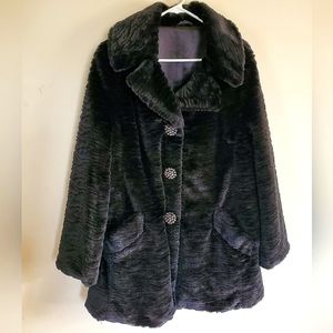 Chill Couture black textured faux fur coat